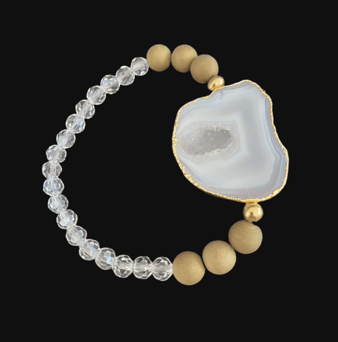 druzy and bead bracelet